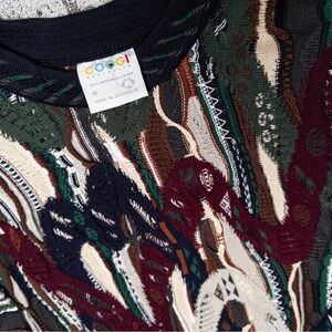 Vintage COOGI Australia 3D Textured Knit Crew Neck Mercerized Cotton Sweater, M